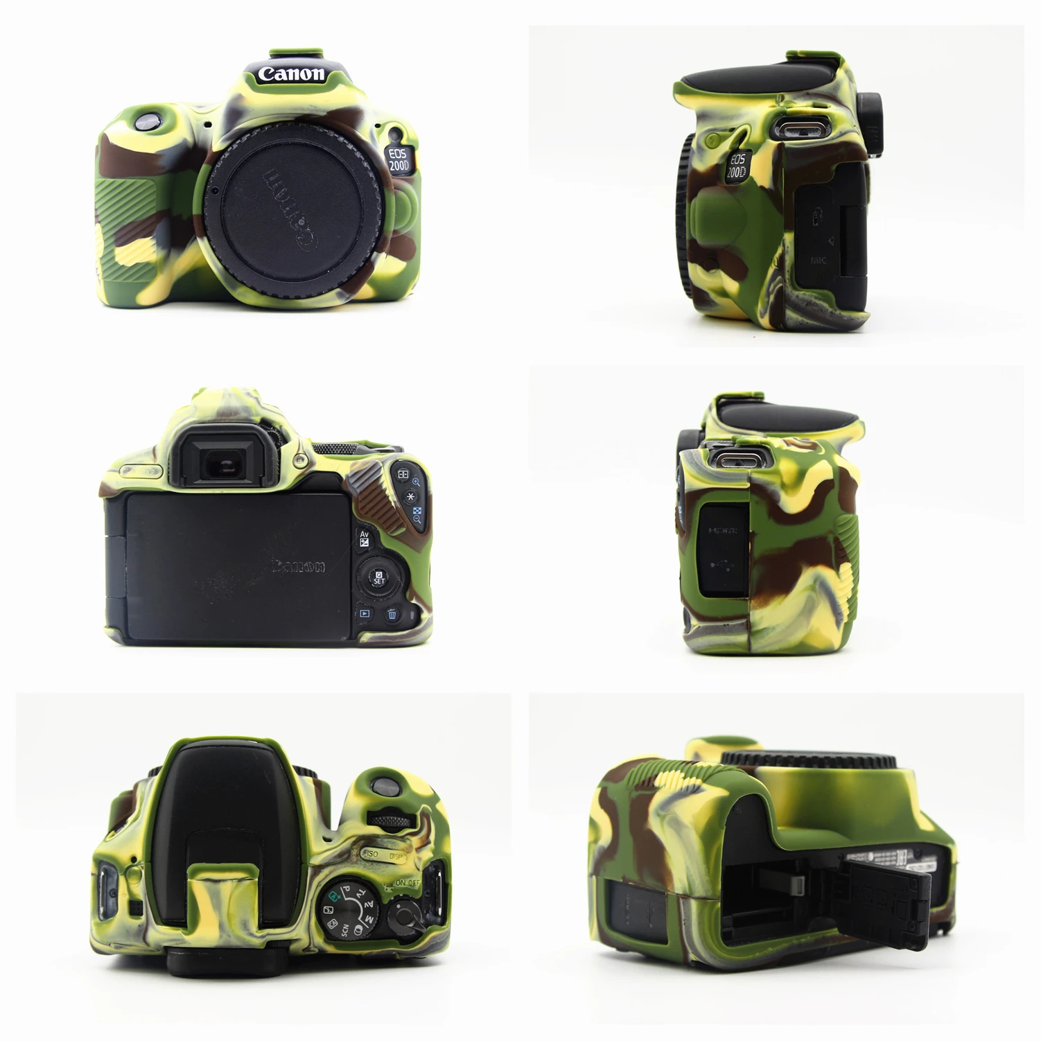 Резиновый мягкий силиконовый чехол Защитный для камеры Canon EOS 200D 250D / II Rebel SL2 SL3 Kiss X9