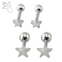 1 pair simple fashion stainless steel ear studs small lovely star design stud earrings helix tragus cartilage piercing jewelry