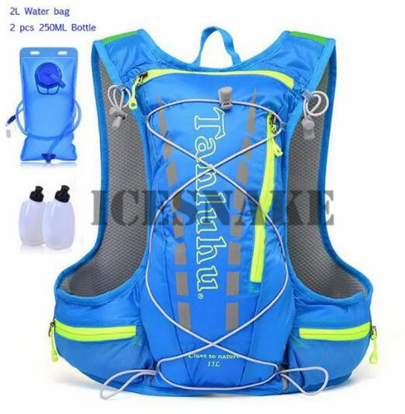 TANLUHU Trail Сумка для бега 15L гидратационный рюкзак для бега спортивный жилет поясная сумка для альпинизма Бег Туризм Велоспорт - Цвет: blue 1