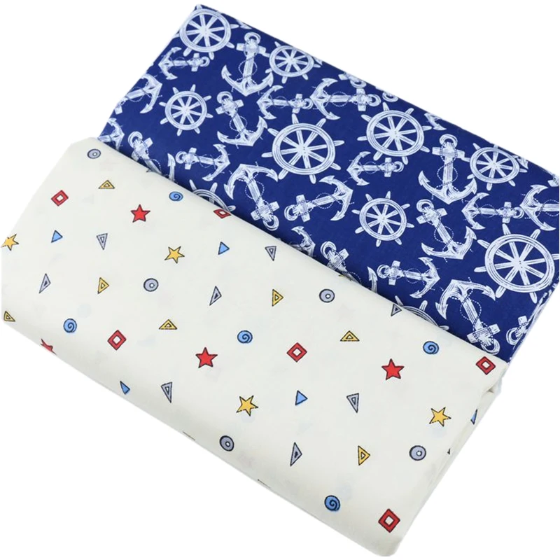 

Cartoon Anchor Printing Cloth Child Clothing Cotton Twill Quilting Textile DIY Sewing Quilted Baby Quilt Cover Sheet Material
