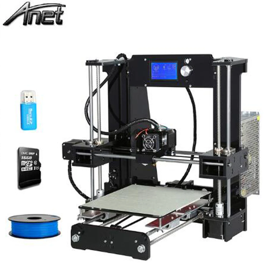 Высокая точность Anet A8 A6 A3S A2 E10 3d принтер дешевый dekstop reprap prusa i3 diy комплект с