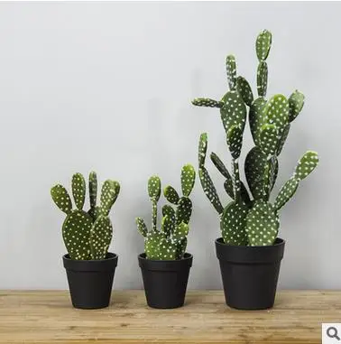 Искусственные кактусы 32 см/40 см пластиковые растения Opuntia искусственные зеленые