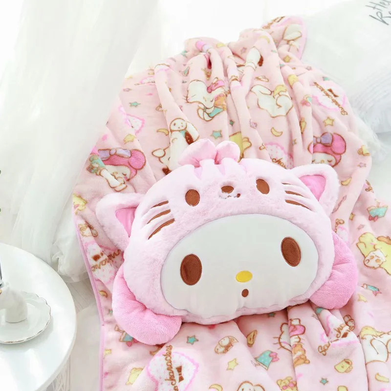 1 шт. 40 см Cinnamoroll пудинг собака Мелодия Близнецы Звезда Мягкая плюшевая подушка+ Коралловое бархатное одеяло мягкая игрушка романтический подарок - Цвет: Розовый
