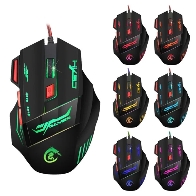 Проводная игровая мышь USB с 7 клавишами оптика 3200DPI для настольных компьютеров