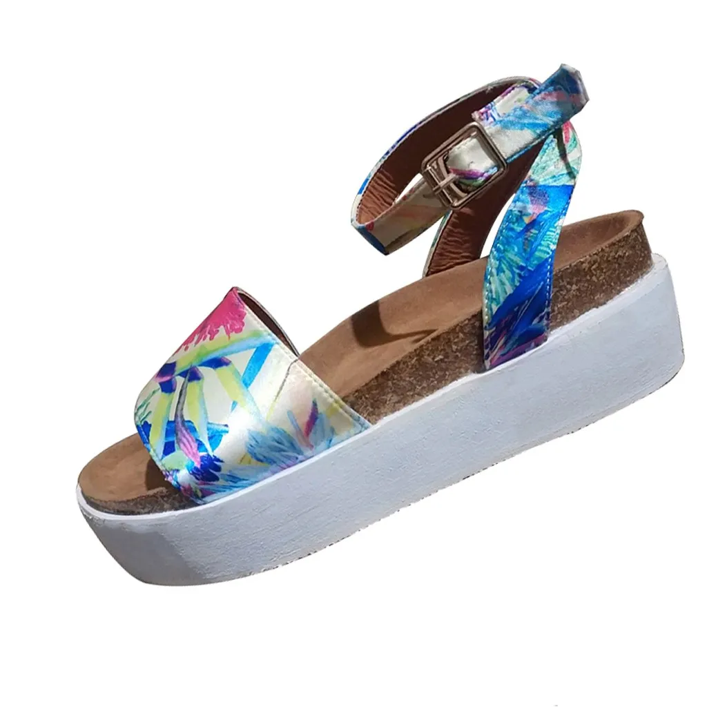 Сандалии SAGACE женские на платформе босоножки танкетке с ремешком щиколотке