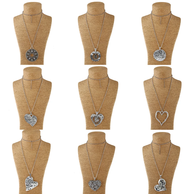 1 шт. Большие Абстрактные подвески в форме сердца подвеска из металлической