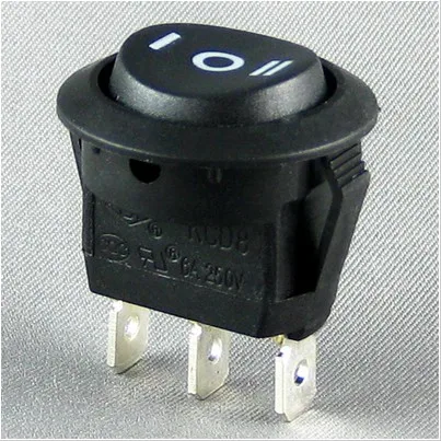 

round rocker switch KCD8 13 6A 3 feet 3 files black 220V