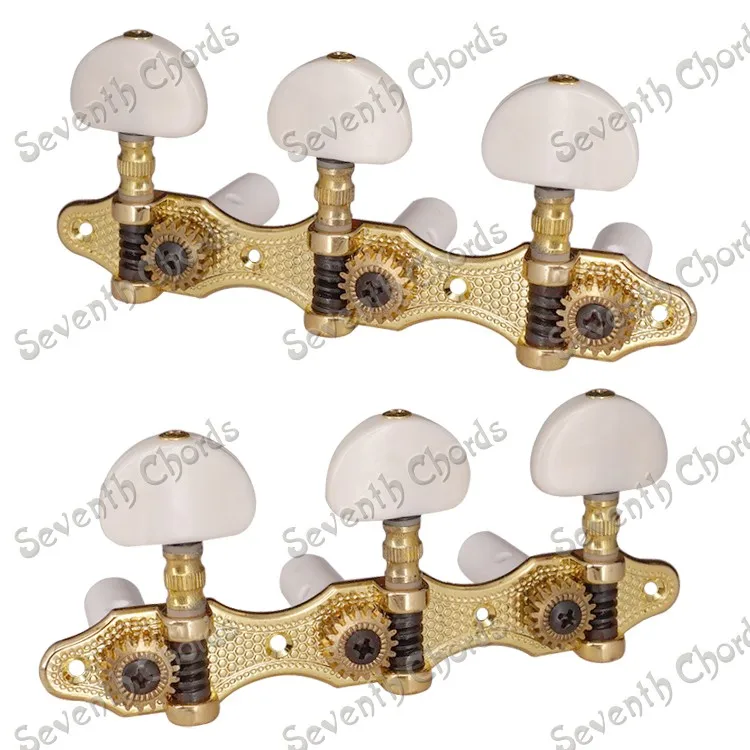 Набор из 2 предметов белая кнопка Золотая струна тюнинг колышки тюнеры машинные