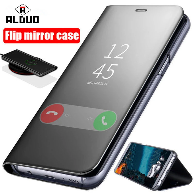 Зеркало Clear View смарт-чехол для телефона samsung Galaxy S9 S8 S10 S7 край J4 Plus J8 2018 J5 J3 J7 Prime Note 8 9