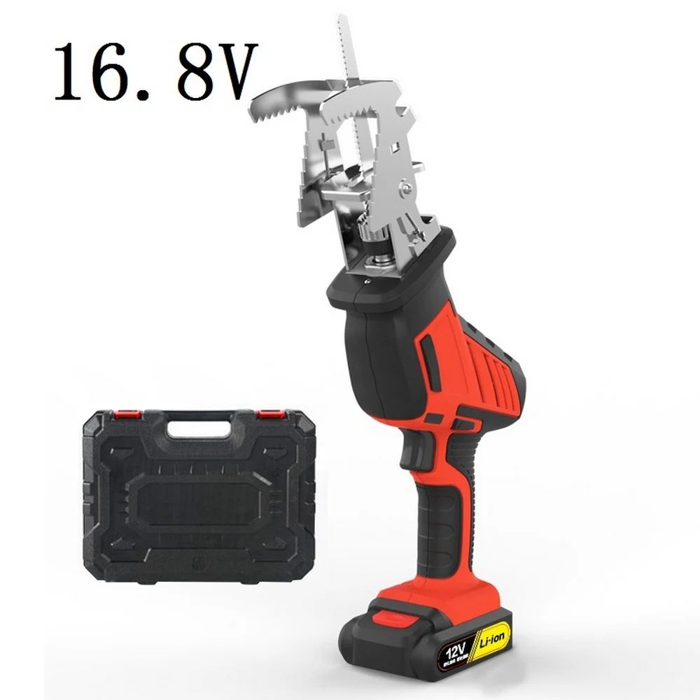 16.8V without Blades Ручная электрическая пила, возвратно-поступательная пила, инструменты для резки дерева, металла, многофункциональный DIY Беспроводной электроинструмент, светодиодный, с 6 лезвиями - Цвет: 16.8V without Blades