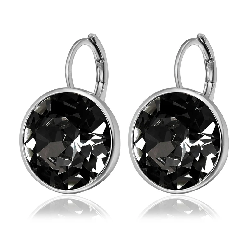 Женские серьги с австрийским кристаллом золотистые клипсы в