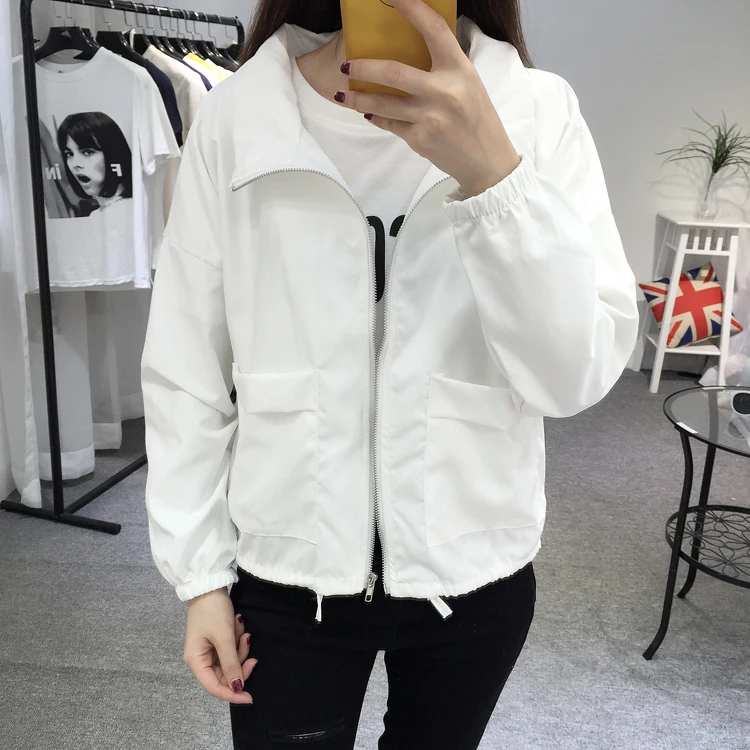 Women Jacket Basic Coat Spring Summer Newest Fashion Female Casual Long Sleeve Loose Solid Short Thin Jacket Outerwear Coat