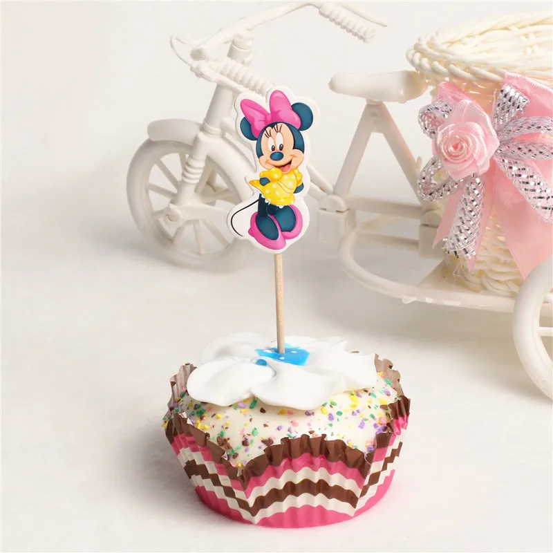 48 шт./лот Новый Микки Мышь Cupcake Toppers выборка партии Аксессуары душа ребенка Дети