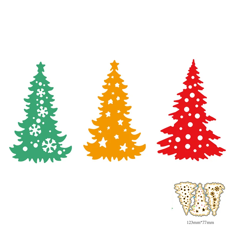 Набор штампов для вырезания металла Рождественская елка размером 123*77 мм для скрапбукинга, зимних рукоделий, вырезки для декора, эмбоссирования искусства.