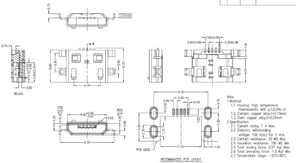 10 шт. разъем Micro USB 5pin B типа мама | Обустройство дома
