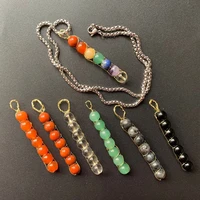 natural chakra stone beads 8mm crystal pendant copper wire covered handmade jewelry stainless steel chain necklace 1pc dropship