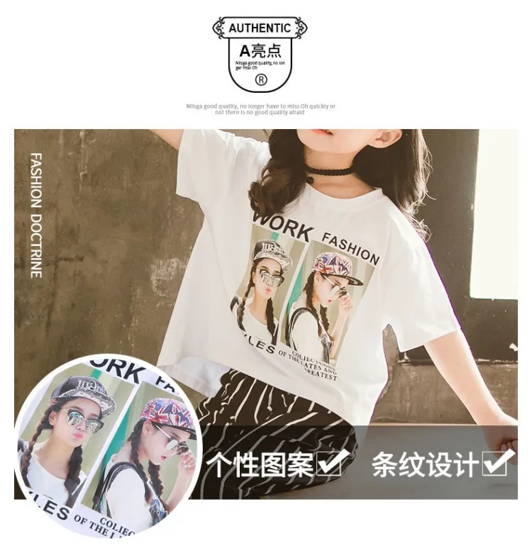 Летняя одежда для девочек коллекция 2019 года комплект детской одежды малышей Топ +