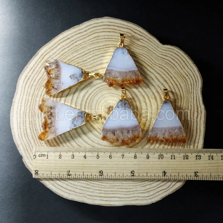 Женский кулон из редкого желтого камня для ожерелья желтый камень в треугольной