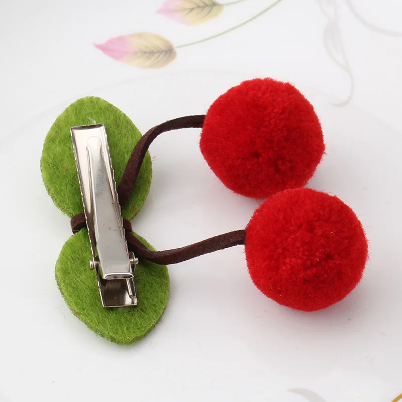 M MISM New Baby Hairpins Cute Cashmere Cherry Hair Clip Children Accessories Ornaments Lovely Hairgrips | Детская одежда и обувь