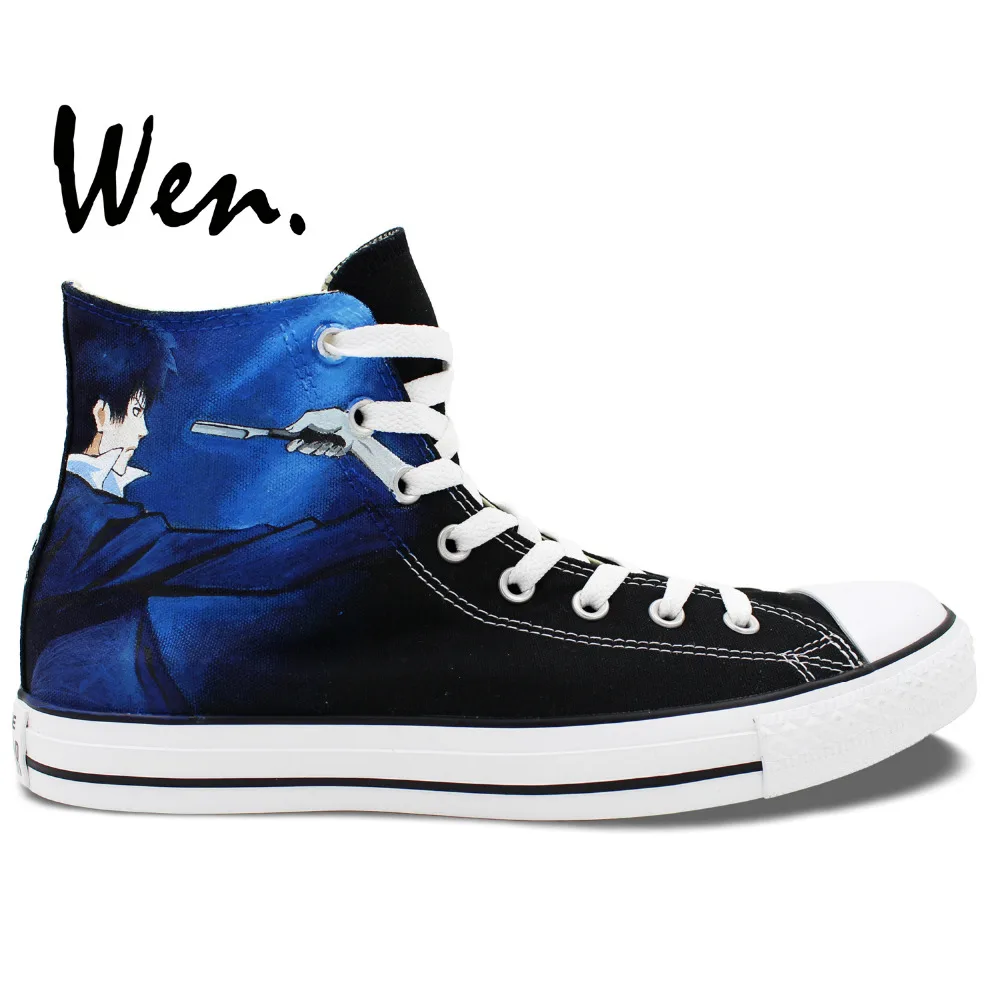 Черные холщовые кроссовки Вэнь для мужчин и женщин унисекс|high canvas sneakers|sneakers