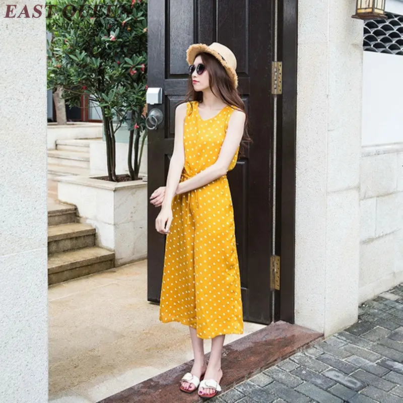 Женский комбинезон в горошек элегантный с завышенной талией и широкими