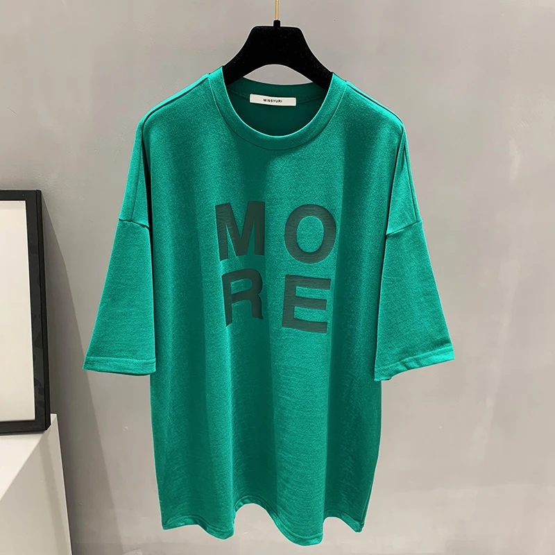 Женская хлопковая футболка с длинным рукавом Kpop Повседневная Свободная принтом