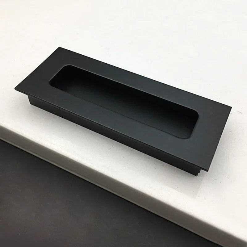 Черные Скрытые Ручки из алюминиевого сплава для раздвижных дверей межкомнатных