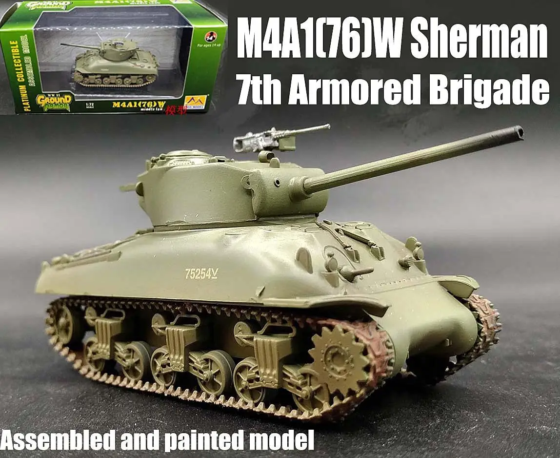 WWII США армии M4A1(76) Вт Танк Шермана 7th бронированный бригады 1/72 не литья под давлением easy model