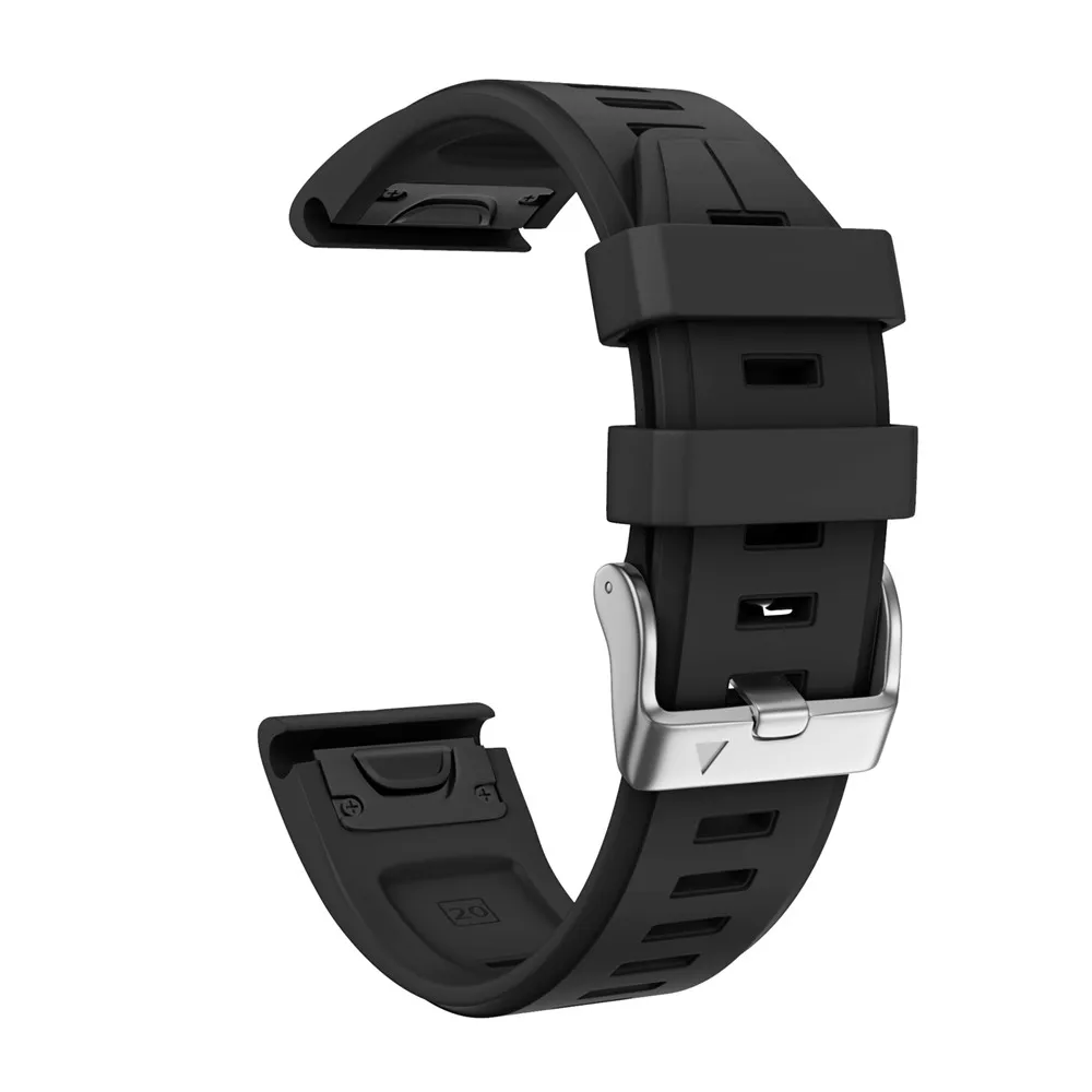 20 мм мягкий силиконовый резиновый ремешок Замена для Garmin Fenix 5S/Fenix5S плюс Смарт спортивные часы браслет ремень унисекс - Цвет: Black