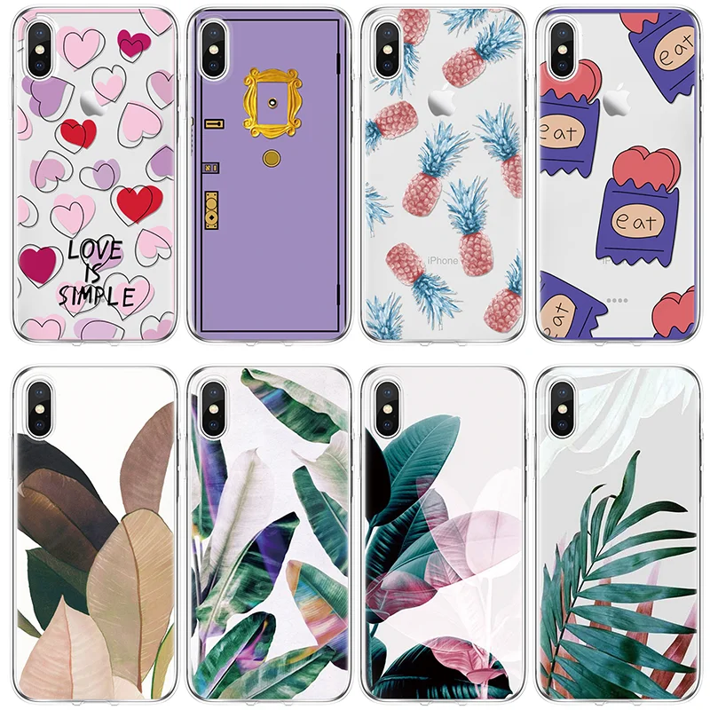 Чехол с листьями для iPhone 6 S 8 7 Plus 10 X XS Max XR 5 SE ТПУ чехол Google Pixel XL 2 3 Oneplus 5T 6T