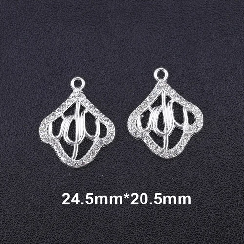 Silver 5 Pieces Товары для ювелирных изделий, Cz Стразы, серебро, Бог, мусульманский полумесяц, шарм, соединитель, аксессуары для исламских ювелирных изделий, сделай сам - Цвет: Silver 5 Pieces