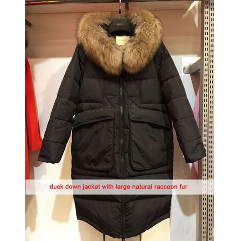 Зимняя куртка 2017 женская обувь Высокое качество Длинные из натуральной
