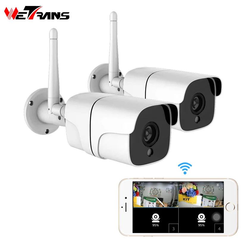 2CH camera kit Беспроводная система видеонаблюдения Wetrans, ip-камера 1080 P, Wifi, sd-карта, наружная 4-канальная аудио система видеонаблюдения, комплект для видеонаблюдения - Цвет: 2CH camera kit
