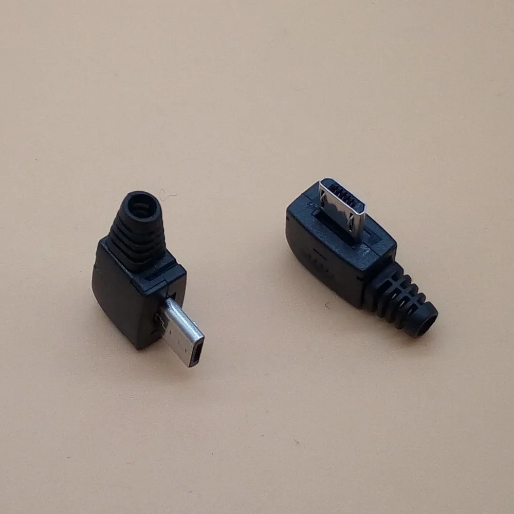 20 комплектов Micro 5P USB штекер припоя Тип хвост разъем для зарядки 90 градусов 3 в 1 разъем DIY черный