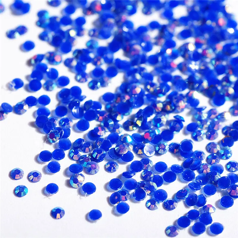 

10000pcs Sapphire AB 2mm,3mm,4mm Resin Jelly AB Rhinestone Round Flat Back DIY Nail Art Decoration Accessory QCDB10042