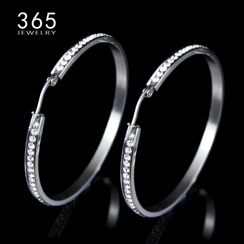 55 мм большие серьги из нержавеющей стали никогда не выцветают круглые ювелирные