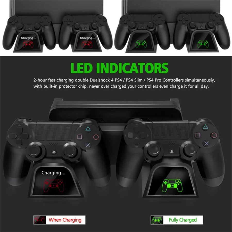 Подставка для PS4/Pro/Slim охлаждающий вентилятор зарядная док станция контроллера