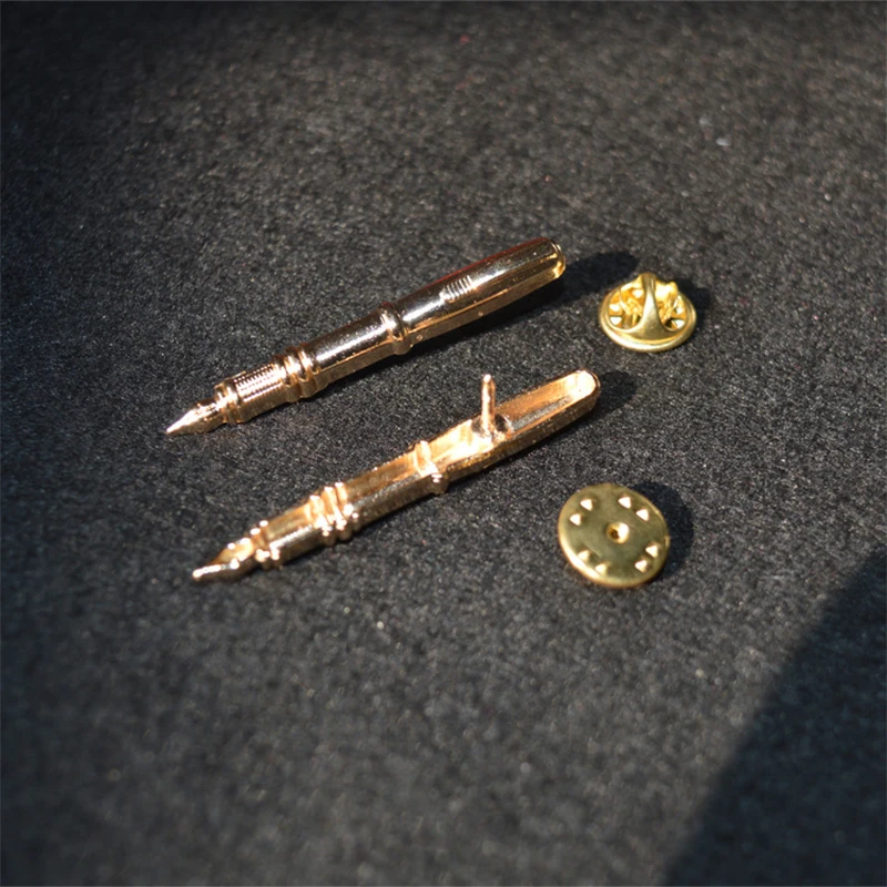 Модная металлическая черная и серая брошь в виде ручки Классическая мужская