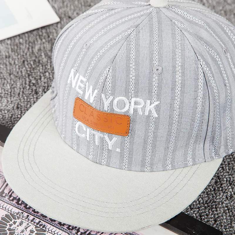 Новая модная детская Кепка унисекс регулируемые Хлопковые бейсболки в полоску с