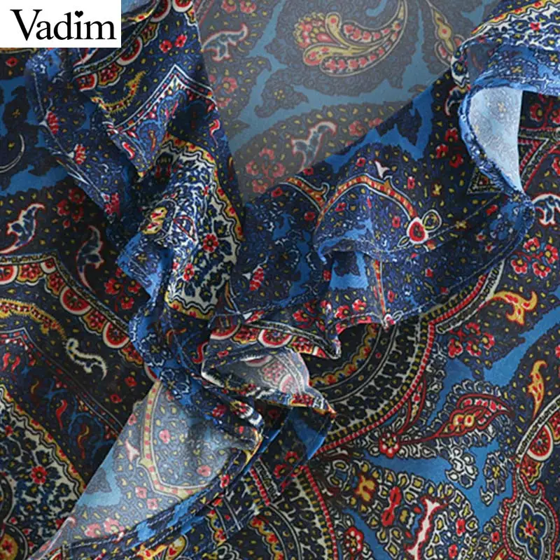 Блузка Vadim женская летняя прозрачная с треугольным вырезом и принтом | Женская