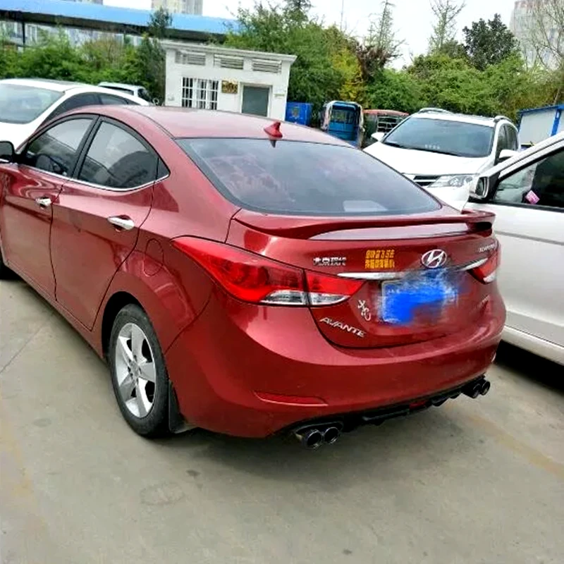Для hyundai Elantra 2012 до с тормозными огнями большой спойлер высокое качество абс материал грунтовка или любой цвет задний спойлер