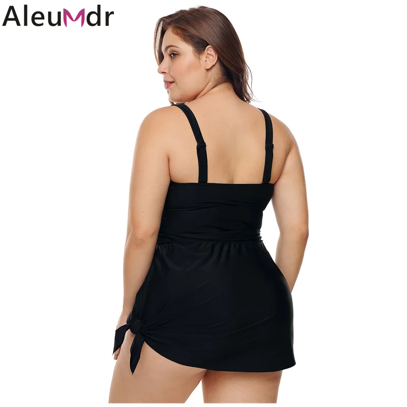 Aleumdr бикини больших размеров комплект из 2 предметов черный плюс Наплечные ремни