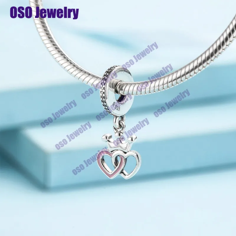 Bijoux en argent браслет с подвесками в виде сердца 925 пробы серебро Оригинал perles pour la