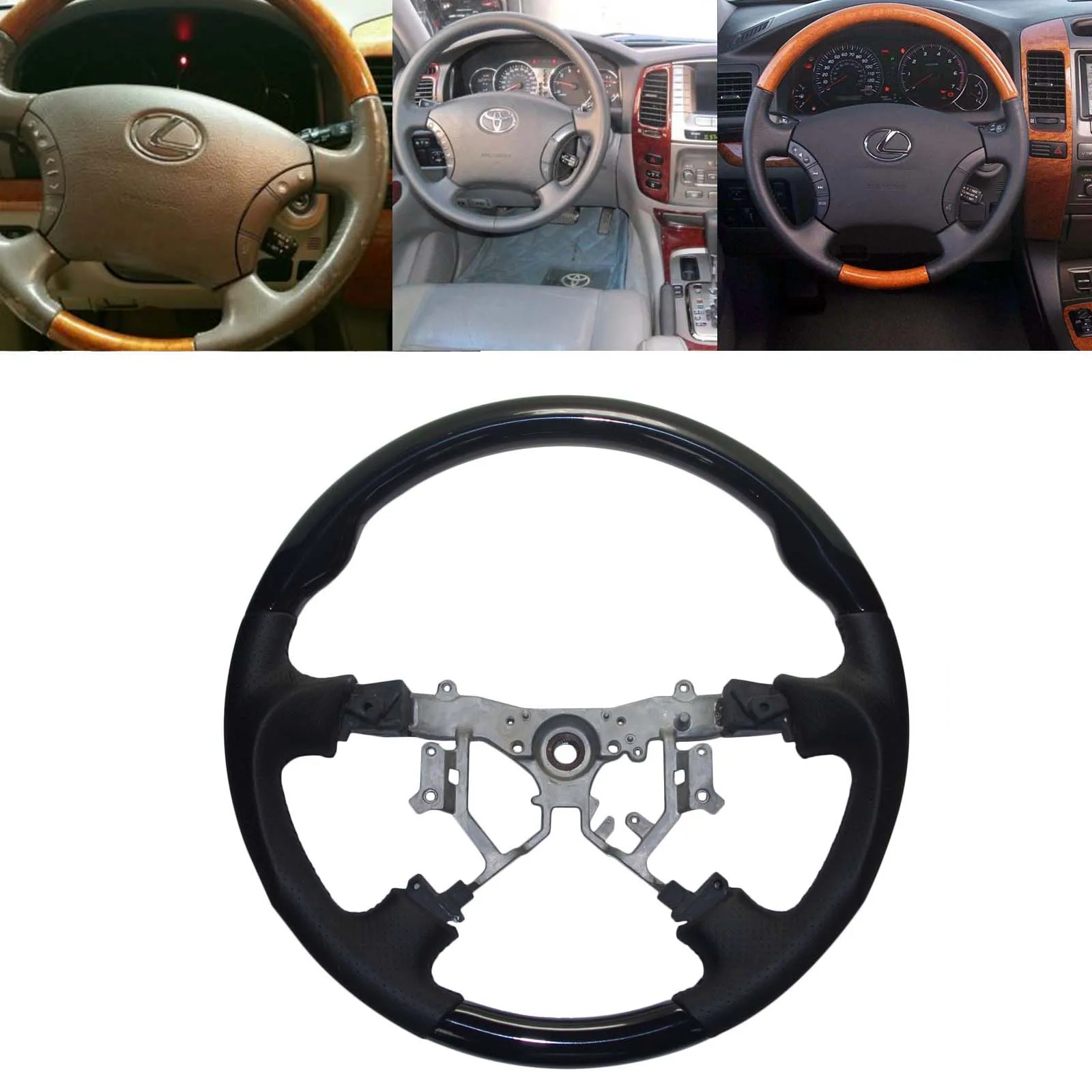 Пианино черный кожаный руль для 2003 2009 Toyota 4runner Sequoia Sienna Tundra Previa Camry Tacoma Hiace Hilux