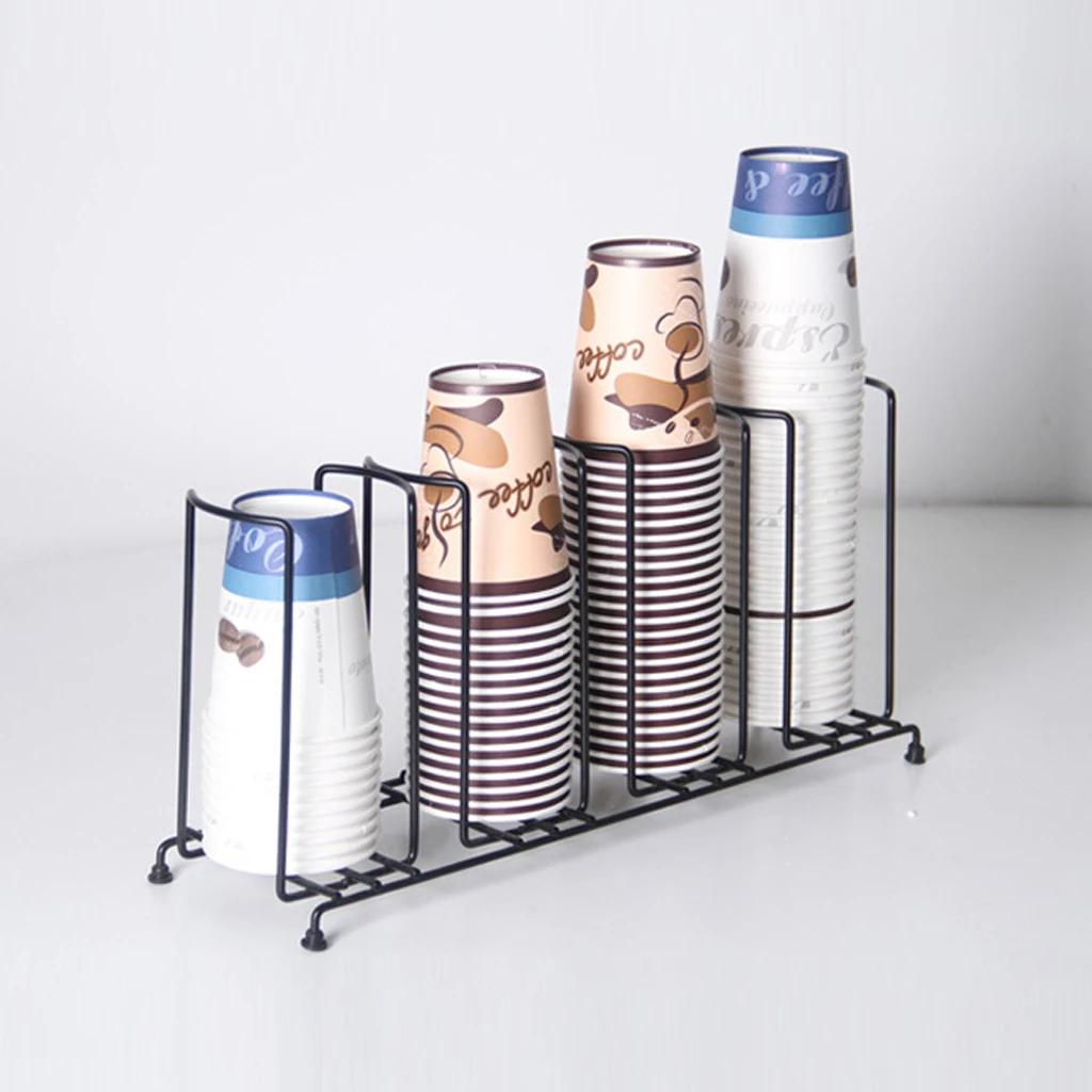 

Stainless Steel Paper Cup Lid Holder Dispenser Stand Cafe Home Buffet Rack