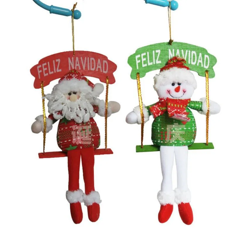 

Kids Christmas Toy Retractable Christmas Santa/Snowman/Reindeer Doll Christmas Decoration Xmas Tree Hang Ornament Gifts 4 Style