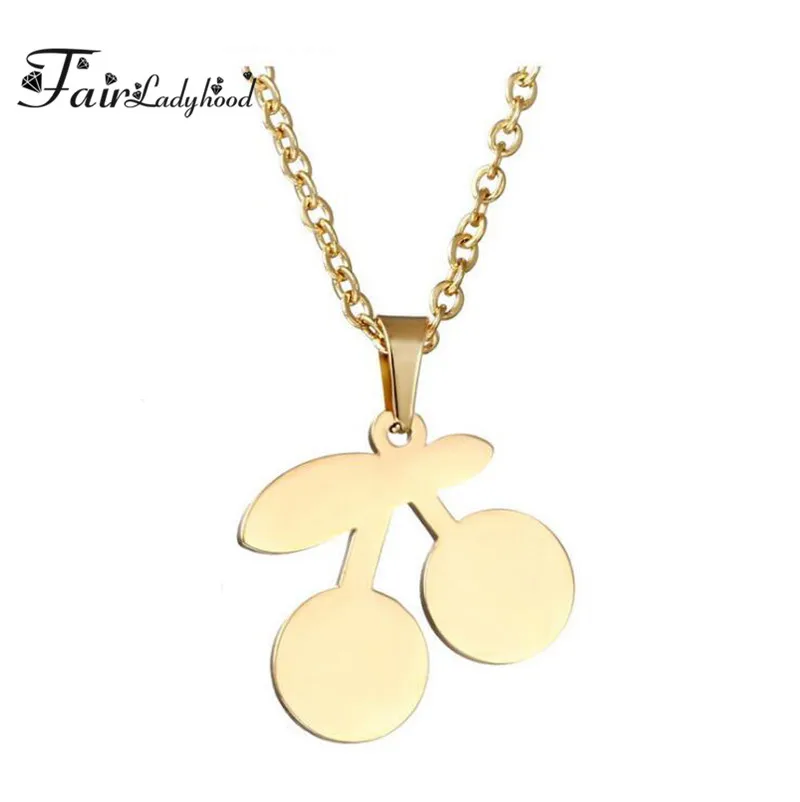 Вишневый свитер ожерелье Вишневое из нержавеющей стали|cherry necklace|chain necklacenecklace custom