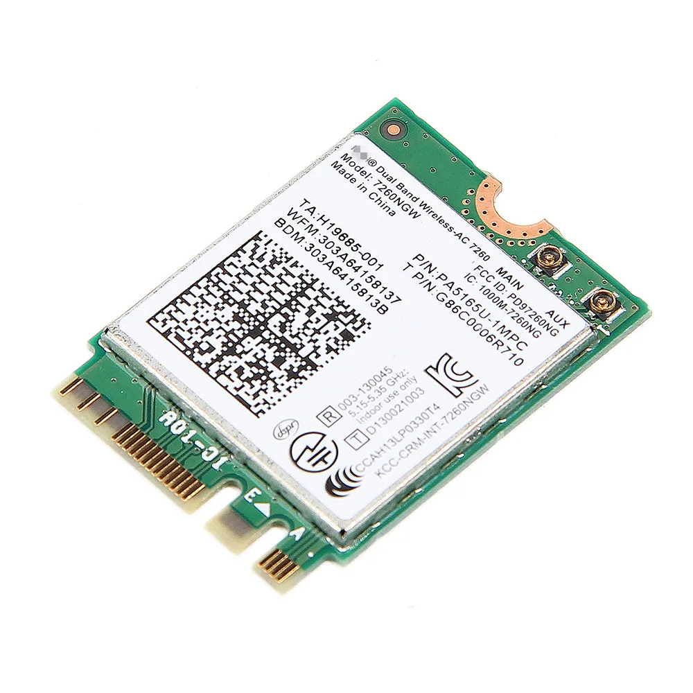 Двухдиапазонный AC1200 Wlan для Intel 7260NGW Wireless AC 7260 M.2 NGFF 2 4G/5 ГГц 802.11ac 2x2 Wifi Bluetooth 4 0