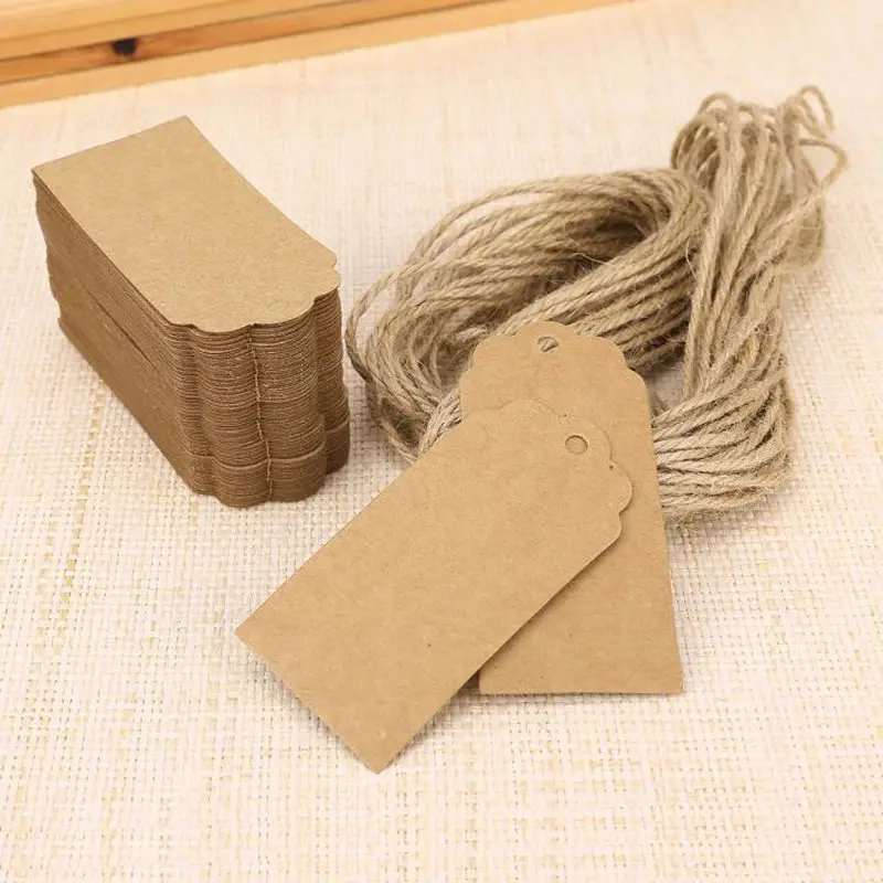 DIY крафт-Бумажная Бирка коричневая кружевная головка гребешка этикетка багаж Свадебная заметка пустая цена бирка крафт подарок на день рождения 4,5x9,5 см