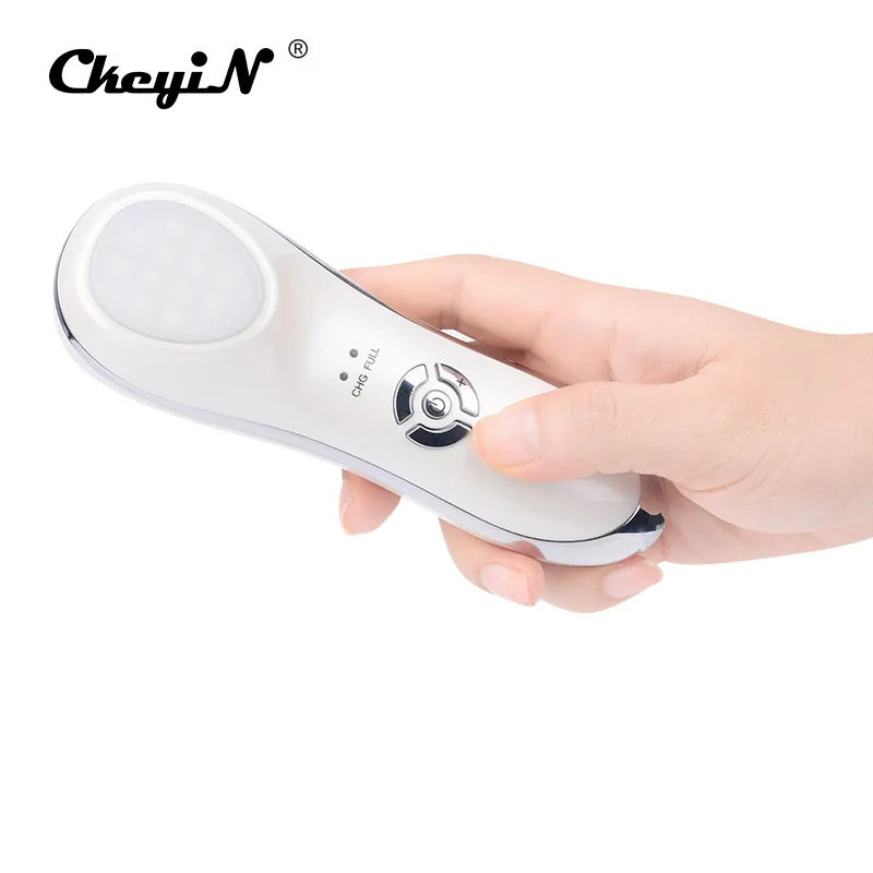 6 цветов светодиодный фотон терапия ультразвуковой массажер для лица